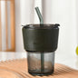 Premium Glass Travel Coffee Cup Mug With Lid & Straw